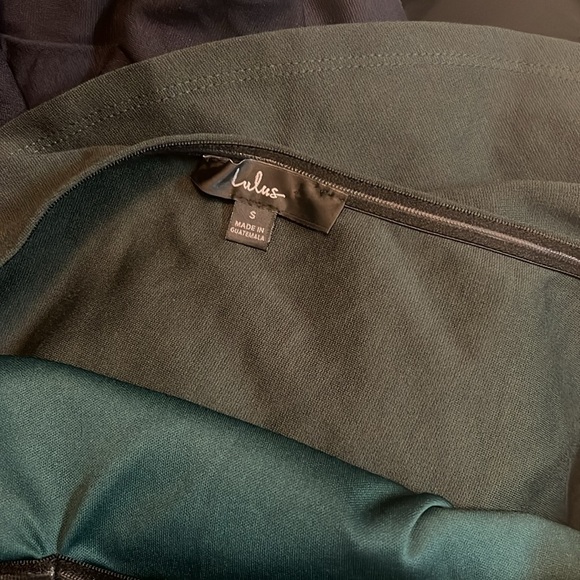 How Much I Care Dark Green Off-the-Shoulder Midi Dress - Picture 2 of 3